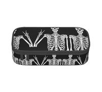 KSEFXXPKA Skull Print Pencil Case Spacious Oxford Cloth Storage with Multiple Compartments
