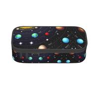 KSEFXXPKA Solar Galaxy Print Pencil Case Spacious Oxford Cloth Storage with Multiple Compartments