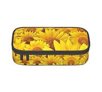 KSEFXXPKA Sunflowers Print Pencil Case Spacious Oxford Cloth Storage with Multiple Compartments