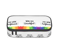KSEFXXPKA You are Beautiful Print Pencil Case Spacious Oxford Cloth Storage with Multiple Compartments