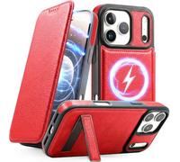 Kself Magnetic Leather Wallet Phone Case for iPhone 17 Pro Max with Stand
