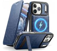 Kself Magnetic Leather Wallet Phone Case for iPhone 17 Pro Max with Stand