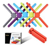 KSENDALO 5 Pack Thick Silicone Trivets for Hot Dishes Eco-Friendly Foldable Trivets for Hot Pots and Pans Folding Trivet Save Much Space for Kitchen Home, Multi-Color