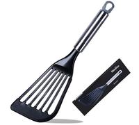 KSENDALO Fish Spatula for Nonstick Cookware, Slotted Spatula with Degradable Nylon Blade & Wrapped with SIlicone Outside, Eco-Friendly Pancake Egg Spatula for Kitchen Use within max 400℉ Temperature