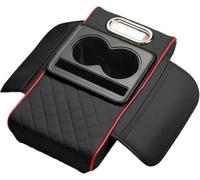 KSERFSC Car Centre Console Armrest Cover for Citroën DS3 2009-2015, Memory Foam Cushion Pad with Storage Organiser Comfortable Interior Accessories,Black Red