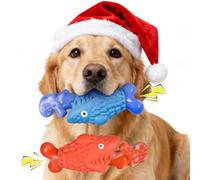 Kseroo Tough Dog Toys for Aggressive Chewers: 2 Pack Indestructible Dog Toys to Keep Them Busy, Tough Chew Toys for Large Dogs, Nylon & Rubber Dog Chew Bones, Squeaky Dog Toy for Large Breed