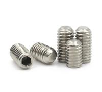 KSeSii 1-20pcs 304 Stainless Steel M1.6 M2 M2.5 M3 M4 M5 M6 M8 M10 M12 Hex Socket Set Screws Grub Screw DIN916(5mm,M5 (5pcs))