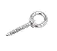 KSeSii 1/2pcs 304 Stainless Steel Lifting Ring Self Tapping Screw Hook Self Drilling Sheep Eye Ring Type Audio Wood Screw M4-M12(40mm,M12(1pcs))