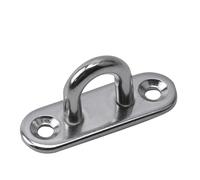 KSeSii 1/2pcs Hooks Eye Plate Heavy Oblong Duty Steel Stainless Pad Mount Wall U Boat Ceiling Hanger Ring Garage Hammock D Design Shape(304-M5 4.5x1.5x2cm)