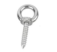 KSeSii 1~3pcs M4 M5 M6 M8 M10 M12 304 Stainless Steel Lifting Eye Bolt Round Ring Hooks Self Tapping Wood Screws Eye Nut Self Tapping Screw(M6x20mm-1pcs)