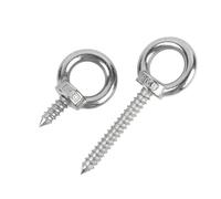 KSeSii 1~3pcs M4 M5 M6 M8 M10 M12 304 Stainless Steel Lifting Eye Bolt Round Ring Hooks Self Tapping Wood Screws Eye Nut Self Tapping Screw(M5x25mm-2pcs)