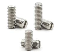 KSeSii 10/20/ 50pcs M1.6 M2 M2.5 M3 M4 M5 M6 M8 304 Stainless Steel Slotted Head Flat Point Set Grub Screw Headless Set Screws(8mm,M4 x50pcs)