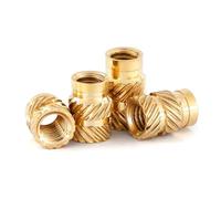 KSeSii 10-20set M2 M2.5 M3 M4 M5 M6 Brass Heat Threaded Insert Nut and Screw Bolt Set Knurled Hot Melt Embedded Insertion Nut of 3D Printer(A,M4x8x6 20set)
