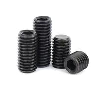 KSeSii 10/25pcs M4 M5 M6 M7 M8 M9 M10 M12 304 Stainless 12.9 Steel DIN913 Fine Thread Hex Hexagon Socket Flat Grub Headless Bolt Set Screw(12.9 grade steel,10pcs M6x0.5x8)