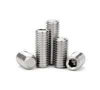 KSeSii 10/25pcs M4 M5 M6 M7 M8 M9 M10 M12 304 Stainless 12.9 Steel DIN913 Fine Thread Hex Hexagon Socket Flat Grub Headless Bolt Set Screw(304 stainless steel,10pcs M7x1x6)