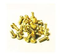 KSeSii 10-50pcs M2 M2.5 M3 M4 Hot Solid Pure Brass Copper Slotted Drive Round Pan Head Machine Screw Bolt GB65 Gold DIN84(M2x6mm 50pcs)