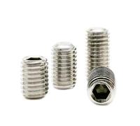 KSeSii 10/50pcs M2 M2.5 M3 M4 M5 M6 M8 304 A2 Stainless Steel Hex Hexagon Socket Flat Point Set Screw Bolt(10mm,50pcs M5)