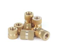 KSeSii 100pcs/50pcs/20pcs M.4 M1.6 M2 M2.5 M3 M4 M5 M6 M8 Brass Insert Nut Injection Molding Brass Knurled Thread Inserts Nuts(Length 5mm,100PCS M2 OD 3.5mm)