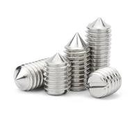 KSeSii 10pcs M1.2 M1.4 M1.6 M2 M2.5 M3 M4 M5 M6 GB71 304 Stainless Steel Slotted Head Tapered End Headless Grub Bolt Set Screw DIN553(2.5mm,10pcs M1.4)