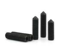 KSeSii 10pcs M2.5 M3 M4 M5 M6 M8 M10 DIN914 Grade 12.9 Black Carbon Steel Hex Socket Hexagon Cone Point Grub Set Screw Bolt Tapered End(6mm (10pcs),M2)
