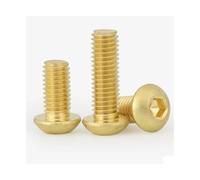 KSeSii 2-20pcs Brass Button Head Screw M2 M2.5 M3 M4 M5 M6 M8 Pure Brass Hex Hexagon Socket Round Cap Head Screw Bolts(12mm,M4 (10Pcs))