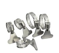 KSeSii 2/5pcs 304 Stainless Steel Water Pipe Clamp Trachea Clamp Fixed Locking Clamp with Handle Throat Hoop Hand Twist Pipe Hoop Oil Pipe(13-19mm (5Pcs))