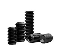 KSeSii 20-100pcs Headless Concave End Grub Screws M2 M2.5 M3 M4 M5 M6 Hex Socket Cup Set Screw Grade12.9 Black Carbon Steel Bolts(M2.5_8 MM X 50PCS)