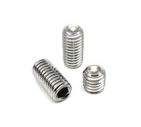 KSeSii 200pcs DIN916 Hex Hexagon Socket Cup Point Set Screw Bolt M2.5 M3 M4 304 A2 Stainless Steel Grade 12.9 Steel Kit Box(304 stainless steel)
