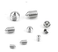 KSeSii 240pcs Stainless Steel Hex Socket Screw Set Slotted Head Cone Point Screw M3 M4 M5 M6 M8 Tapered End Headless Bolt with Box