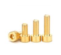KSeSii 2pcs-50pcs Brass screw M2 M2.5 M3 M4 M5 M6 M8 M10 Pure Brass Hex Hexagon Socket Cap Head Screws(8mm,M4 (10Pcs))