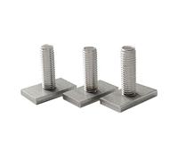 KSeSii 3pcs 304 Stainless Steel T-Slot Chute Rail Track T Shape Type Rectangle Hammer Head Bolt Screw M6 M8 M10 M12 Hardware Tools Supplies(D)