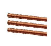 KSeSii 3pcs Copper Threaded Rods Bars Studding Studs Full Thread Copper Screw Rod M4 M5 M6 M8 M10 M12 Copper Threaded Rod(100mm,M10)