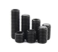 KSeSii 5-50pcs M1.6 M2 M2.5 M3 M4 M5 M6 M8 M10 M12M14 M16 Black 12.9 Steel Head Hex Hexagon Socket Flat Point Set Screw Grub Bolt(2.5mm,50pcs M4)