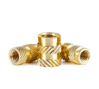 KSeSii 50/100pcs M1 M1.4 M1.6 M1.7 M2 M2.5 M3 M4 M5 M6 M8 Threaded Insert Nut Brass Hot Melt Knurled Heat Set Injection Molding Embed Copper Nut(Length 3.5mm,M3 (OD 4.2mm)50pcs)