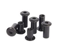 KSeSii 50/20/ 10PCS M3 M4 M5 M6 M8 Black Carbon Steel Large Flat Hex Hexagon Socket Head Rivet Connector Insert Joint Sleeve Cap Nut(18mm,M6 (10pcs))