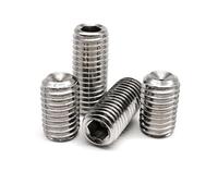KSeSii 50pcs M1.6 M2 M2.5 M3 M4 M5 DIN916 Hex Socket Cup Point Set Screw Grub Bolt 304 Stainless Steel Black(304,2.5MM_50PCS M5)