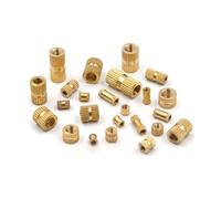 KSeSii 50pcs M2 M2.5 M3 M4 M5 M6 Brass Insert Nut Injection Molding Brass Knurled Thread Inserts Nuts(Length 4mm,M6(OD 8mm)