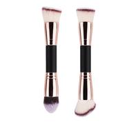 KSEWJP 2 Pieces Foundation Makeup Brushes, Premium Kabuki Brush, Double Ended Contour Brush for Liquid Powder, Concealer, Cream, Blush