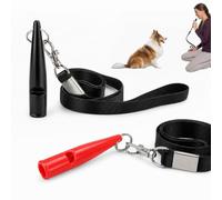 KSEWJP Dog Whistle, Pack of 2, High Frequency Dog Whistle Recall with Free Whistle Band, Loud & Wide for Effective Dog Training, Black/Red