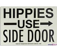 KSFEITING Great Vintage Metal Tin Sign Hippies Use Side Door Signs Exterior Home Cave Garage bar Country Poster Club Wall Plaque Decoration Retro Aluminum Sign 8x12 Inch