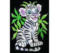 KSG - Toby the White Tiger Cub, Sequin Art® Red Sparkling Picture Kit