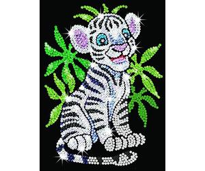 KSG - Toby the White Tiger Cub, Sequin Art® Red Sparkling Picture Kit