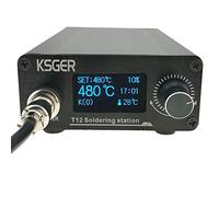 KSGER T12 Soldering Iron Station OLED DIY STM32 V2.1S Temperature Controller Electronic Welding Iron Tips Handle Aluminum Alloy Case Power Equipments 110V T12-K D16 JL02 Sting