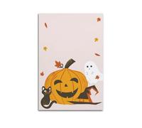 KSGSTBZHV Halloween Pumpkin Ghost Black Cat Playful Illustration Style Decorative Painting Canvas Wall Posters And Modern Family Bedroom Decor 08x12inch(20x30cm)