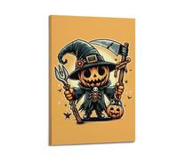 KSGSTBZHV Halloween Pumpkin Scarecrow Cartoon Comic Style Decorative Painting Canvas Wall Posters And Modern Family Bedroom Decor 08x12inch(20x30cm)