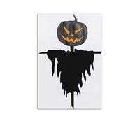 KSGSTBZHV Halloween Pumpkin Scarecrow Dark Cartoon Style Decorative Painting Canvas Wall Posters And Modern Family Bedroom Decor 12x18inch(30x45cm)