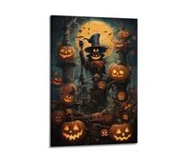 KSGSTBZHV Halloween Pumpkin Scarecrow Dark Realistic Style Decorative Painting Canvas Wall Posters And Modern Family Bedroom Decor 20x30inch(50x75cm)