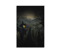 KSGSTBZHV Halloween Pumpkin Scarecrow Dark Style Decorative Painting Canvas Wall Posters And Modern Family Bedroom Decor 12x18inch(30x45cm)