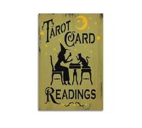 KSGSTBZHV Halloween Tarot Card Witch Cat Retro Silhouette Style Decorative Painting Canvas Wall Posters And Modern Family Bedroom Decor 08x12inch(20x30cm)