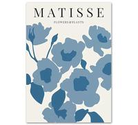 KSHAO ATHQW Famous Henri Matisse Posters Blue Flowers Wall Art Bohemian Style Canvas Painting Henri Matisse Prints Living Room Decor Picture 40x60cm NO Frame